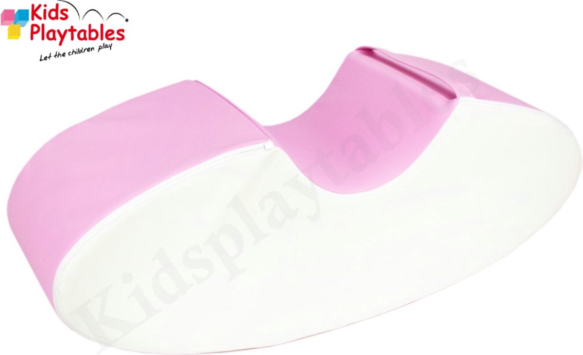 Soft Play Foam Schommelwip roze-wit | rocker | wipwap | foamblokken | bouwblokken | Soft play speelgoed | schuimblokken